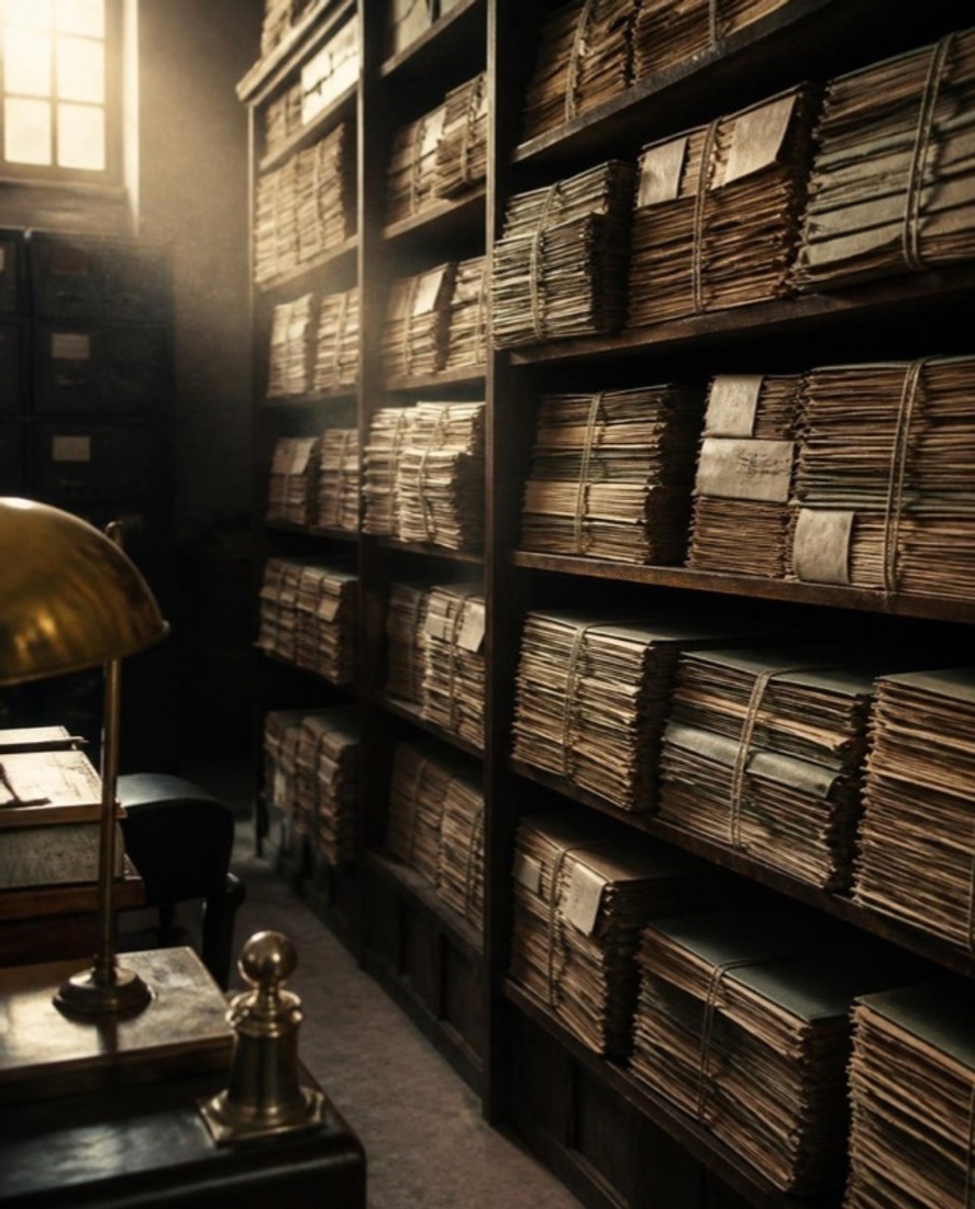 Archivo con estanterías llenas de expedientes